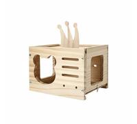 Fonowx Bird Nesting House Parakeet Nest Box Shelter Breeding Box With Breathable Openings Slotted Side Panels Smooth Edges Secure Latch Wood Waterproof Board, Bear With Crown Toy Set