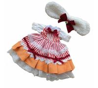 Fonowx Bjd Doll Ensemble Doll Clothes Collector Accessory Soft Material Intricate Detailing Suitable for Gift Giving Imaginative Play Collecting Displaying , Striped Bunny Dress
