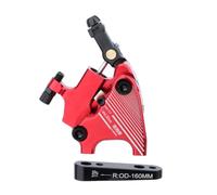 Fonowx Brake Caliper Hydraulic Disc Brake Caliper Road Bike Flat Mount Caliper Two Piston Design Aluminum Alloy Shell CNC Machined Detailing suitable for, Red, 140/160mm