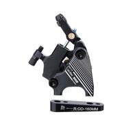 Fonowx Brake Caliper Hydraulic Disc Brake Caliper Road Bike Flat Mount Caliper Two Piston Design Aluminum Alloy Shell CNC Machined Detailing suitable for, Black, 140/160mm