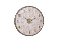 Fonowx Brass Wall Clock Round Shell Dial Decorative Clock With Gold Arabic Numerals And Layered Face Iridescent Timepiece Suitable For Living Room Workplace Foyer Home Decoration, 40 Cm, style to 1