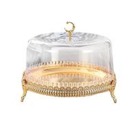 Fonowx Cake Stand with Dome Lids Candy Display Round Decorative Serving Plate Cake Plate for Baking Cake Table, Multi, 27cmx32cm