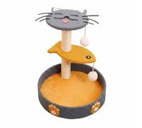 Fonowx Cat Climbing Structure Activity Center With Sisal Rope Soft Textile Cozy Beds Elevated Seats And Play Toy Suitable for, Gray, Orange, Small Cat Fish Climbing Frame