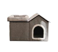 Fonowx Cat House Cat Nest Cat Bed Cat Shelter Cat Cave Multipurpose Removable Cushion Soft Foldable Easy to Carry Suitable for Indoor Pets, Gray