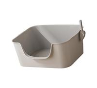 Fonowx Cat Toilet Open Top Sifting Pet with High Sides Litter Tray Sand Box Container Resistant to Falling Easy to Clean Suitable for Small Animal, Gray