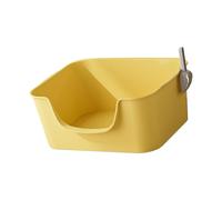 Fonowx Cat Toilet Open Top Sifting Pet with High Sides Litter Tray Sand Box Container Resistant to Falling Easy to Clean Suitable for Small Animal, Yellow