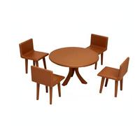 Fonowx Chair Miniature Dining Furniture Dollhouse Table Lightweight Engineering Display Suitable for collectible layouts playing scenes showcase decoration, Brown