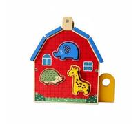 Fonowx Children Building Blocks Animal Shape Sorter Puzzle Toy Wooden Matching House Sorting Blocks Material Wood Open Ended Play That Builds Focus And
