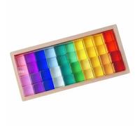 Fonowx Children Building Blocks Rainbow Stacking Blocks Translucent Tiles Acrylic Construction Set With Bright Passing Light for Concentration Practice, color to 1