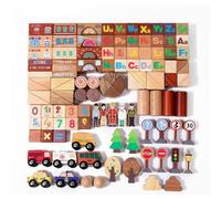 Fonowx Children Building Blocks Wooden Block Set Stacking Blocks Construction Toys With Smooth Touch For Problem Solving Suitable for early education parent child activities indoor play