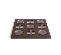 Fonowx Children Game Board Noughts And Crosses Board Decorative Table Game With Minimalist Clear Pieces And Composite Material Suitable for home decor coffee table sideboard study, Red, Dark Red