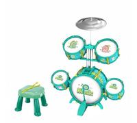Fonowx Children Music Drum Kids Drum Set Drum Kit Percussion Set With Cymbal And Stool For Skill Development And Hand Eye Coordination suitable for preschool, Dinosaur