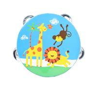 Fonowx Children Musical Drum Tambourine Hand Drum Percussion Toy Rhythm Instrument With Smooth Wooden Frame And Rope Bound Edge Suitable for early learning , style to 1