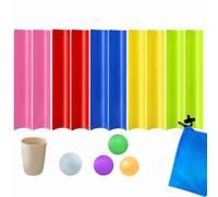 Fonowx Children Team Game Sensory Groove Track Game Kit Interactive Ball Rolling Track Set Open Trough Channel Pieces With Motion Spheres Construction Suitable for group events classroom play, Small