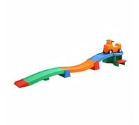 Fonowx Children Training Scooter Slide Track Car Set Toy Featuring Three Section Ramp Sliding Track Wide Stable Base Smooth Surface PP Material suitable for, Classic Color