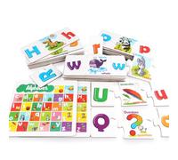 Fonowx Children Wooden Letter Puzzle Matching Game Learning Toy With Pieces For Letter Pairing And Recognition Skills Suitable for preschool classroom home activities