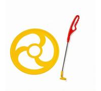 Fonowx Children's Rolling Hoop with Push Rod Push-Along Hoop Toy Balance-Developing for Kids, Preschoolers, Park, Yellow, L