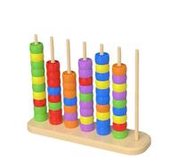Fonowx Color Stacking Beads Counting Stacker Block Set Preschool Learning Toy Shape Sorter Educational Math Skills Development Suitable Girls