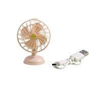 Fonowx Compact Mini Tabletop Fan | Realistic Appliance Styling, Miniature Electric Fan, Rechargeable, for Creative Dioramas, Shelf Displays, Pink
