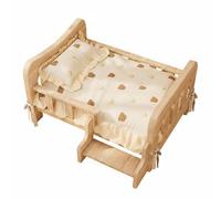 Fonowx Composite Material Bed Wooden Dog Bed Elevated Pet door Rattan Wood Construction With Smooth Polished Surface Suitable, Large For Pets Under 15 Lbs, Inner 55 35cm, style to 3