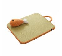 Fonowx Cooling Floor Pad Pet Cooling Mat Bed Cushion Nest Mesh Rattan Surface Breathable Washable Scratch Resistant Suitable for cats and dogs playroom sofa, 50 40cm, Bone Mat