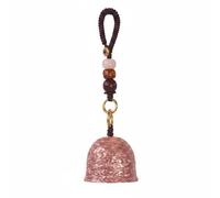 Fonowx Copper Bell Pendant Small Ornament Dome Hanging Engraved Mist Pattern with Top Hanging Loop for seasonal styling shelf, Cloud Pattern Bell Single