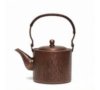 Fonowx Copper Tea Kettle Copper Kettle Water Boiler Pouring Pot Heating Vessel with Classic Design and Round Lid Knob Suitable for Home Tea Making Quiet, Copper, Aged Copper, 1100cc