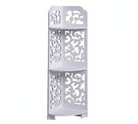Fonowx Corner Shelf Triangle Rack Organizer Storage Stand Waterproof PVC Composite Three Tier Capacity Freestanding Corner Assembly suitable for living room balcony, 80cm High Baroque Corner Shelf
