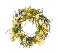 Fonowx Decorative Floral Wreath Artificial Wreath Door Wreath Eucalyptus Wreath Wall Wreath With Layered Flowers And Even Round Profile Suitable for entryway, style to 2
