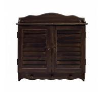Fonowx Decorative Wall Panel Rustic Shutter Cover Wooden Utility Enclosure Hide Hand Painted MDF Craft Cozy Home Suitable for, Old Wood Color, Medium Inner Diameter Width 46.5cm Height 33cm