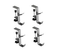 Fonowx Desk Mount Bag Holder 4PCS Clamp-on Backpack Hanger, Sturdy and Practical, Adjustable Clamp, Aluminum Alloy Headphone Holder, Silvery