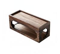 Fonowx Display Shelf Walnut Wood Stand Organizer Rack Tray Unit With Traditional Look And Function Suitable for tea table desk home decor storage