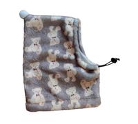 Fonowx Dog Warm Hat Ears Cover Headwear Neck Warmer Scarf Cold Weather Warm Cap Winter Pet Hat Costume for Camping Training Walking, brown bear, M