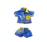 Fonowx Doll Printed Shirt Miniature Short-Sleeved Top OB11 Outfit Set Soft Cloth Material Coordinated Design Suitable for Diorama Photography , Dark Blue Pattern