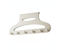 Fonowx Door Hook Hanger Over The Door Rack Coat Organizer Hook Bar Carbon Steel Screwless Setup Space-Saving Tidy Storage Suitable for entryway Bedroom, Cream White, Standard 6 Hooks