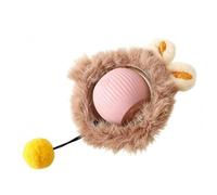 Fonowx Feline Play Ball Cat Toy Ball Kitten Ball Interactive Ball With Pouncing And Chasing Focus Soft And Ribbed Center Suitable for indoor play small apartment cats, Pink, Smart With Wake-up