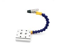 Fonowx Fixture Stand Adjustable Soldering Helping Hands Tool Holder with Bendable Arms and Swivel Clips Weighted Aluminum Base for PCB Repair Assembly, Single Holder + Extended Base