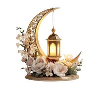 Fonowx Flat Desktop Plaque Ramadan Decoration Castle Eid Mubarak Decorations Tabletop Ornament Acrylic 2D Plaque Suitable for Living Room, style A