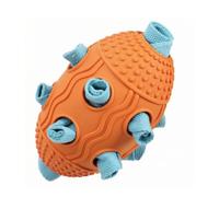 Fonowx Flexible Treat Puzzle Dog Toy | Raised Bump and Wavy Groove Texture, Slow Feed, Rubber Toy, for Reward-Based Train, Dogs, Orange