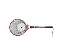 Fonowx Folding Fishing Net Telescopic Landing Catch With Aluminum Alloy Handle And Silicone Mesh Raised Grip For Wet Hands Suitable For Dock Fishing Jetty Walks Backpacking, Red, Red, 35cm