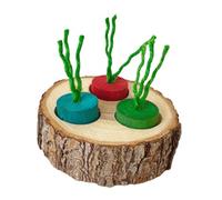 Fonowx Foraging Feeder Toy Wooden Puzzle Game Hide Treats Treats Dispenser Feeding for Bunny Mouse Parakeet Small Animals Rat, colorful