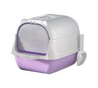 Fonowx Fully Enclosed Cat Toilet, Purple, 51cmx37cmx36cm