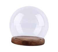 Fonowx Glass Cloche Display Dome, Glass Ball Shape Dome for Display, Display Case Micro Landscape Centerpiece Round Decorative Terrarium Glass Cloche Globe Display Dome, 15cm, 10cm