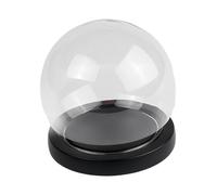Fonowx Glass Cloche Display Dome, Glass Ball Shape Dome for Display, Display Case Micro Landscape Centerpiece Round Decorative Terrarium Glass Cloche Globe Display Dome, Black 15cm