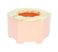 Fonowx Hamster Sand Box Bathtub Potty Container Wood Lid Cover Flower Shaped Lid Resistant Spacious Design Suitable for Syrian Hamster Home, Pink