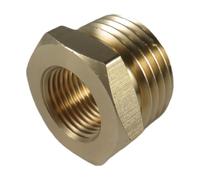 Fonowx Hexagon Reducing Bushing, Brass Threaded Pipes, Reduction of Air Distribution Systems, Replacement, 3/4 Inch External Thread to 3/8 Inch Internal Thre