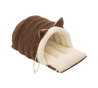 Fonowx House-shaped Sleeping Bag for Cats with Hood, Comfortable And Soft Hideaway for The Sofa, Floor Or As An Accessory for Small Pets, light coffee