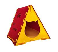 Fonowx Indoor Cat Hideaway 16.93inchx15.75inchx15.75inch Enclosed Cat Bed for Privacy, Red
