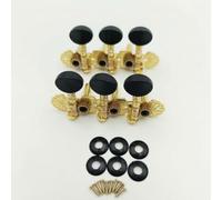 Fonowx Industrial Tuner Machines Vintage Tuning Keys Machine Heads Replacement Set Metal Construction Smooth Pitch Adjustment with Two Plates Three Per Side, Black, Small Round Head