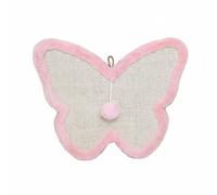 Fonowx Jute Cat Scratcher Mat Board Pad With Hanging Rope And Soft Ball Natural Jute Feel Encourages Scratching And Exercise suitable for cats apartment, Pink, Butterfly